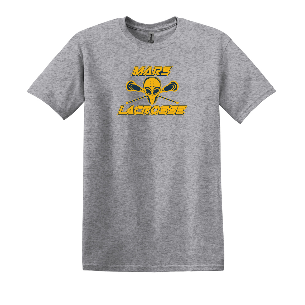 MYLA - Adult Soft T-Shirt - Grey - Stick Logo - Top String Lacrosse