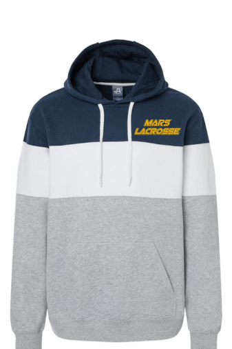 MYLA Men's Varsity Fleece Colorblocked Hooded Sweatshirt