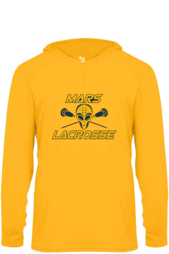 MYLA - Adult Performance Long Sleeve Hooded T-Shirt - (Navy, Gold, White)