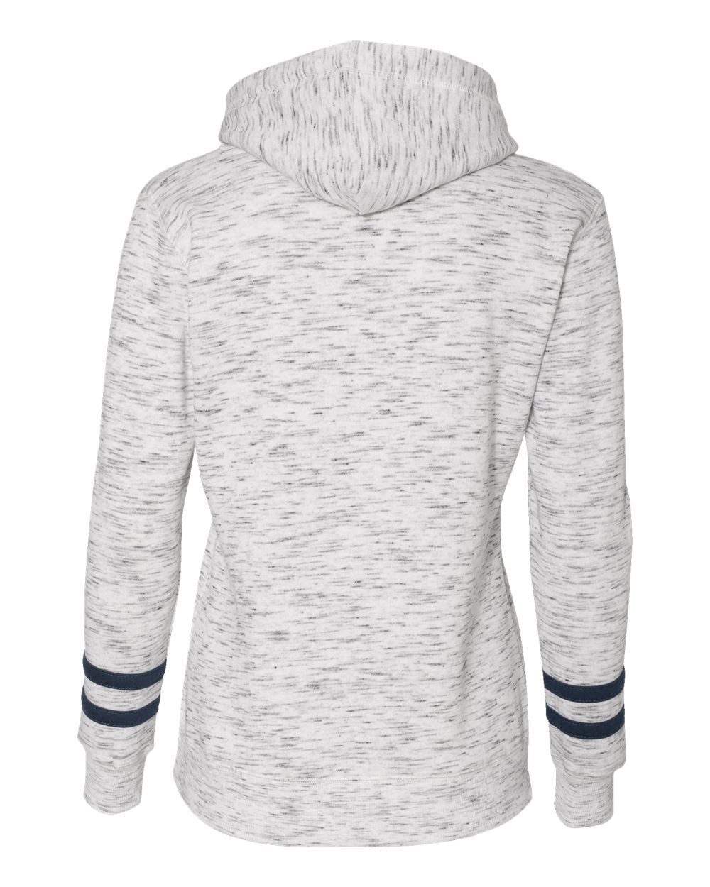MYLA Women’s Mélange Fleece Striped-Sleeve Hooded Sweatshirt