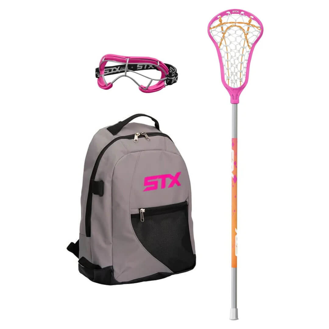 STX Exult Rise/4Sight Girl's Lacrosse Starter Set Package - Stick, Goggles, And Backpack - Top String Lacrosse