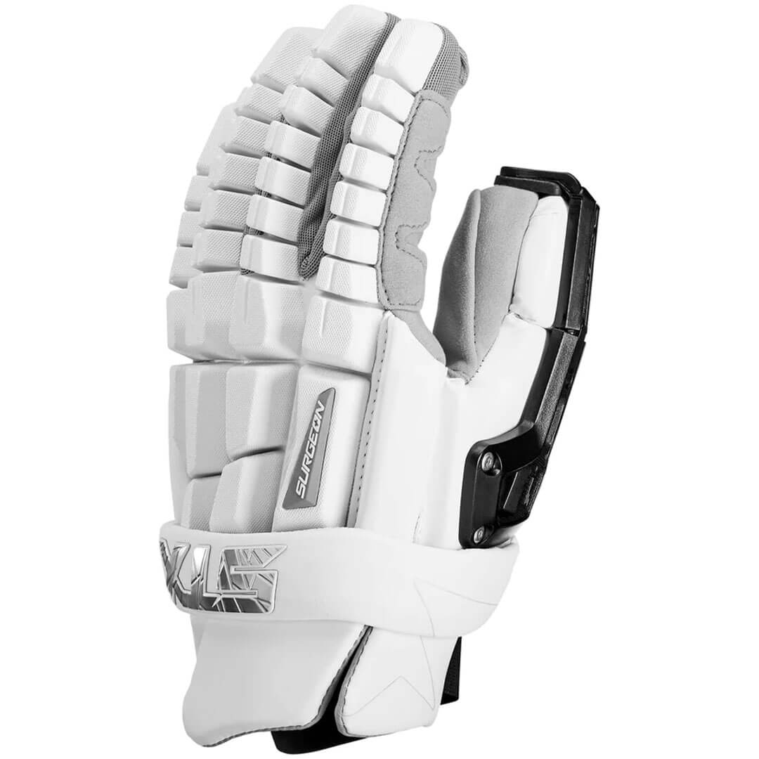 STX Surgeon RZR2 Lacrosse Goalie Gloves - Top String Lacrosse