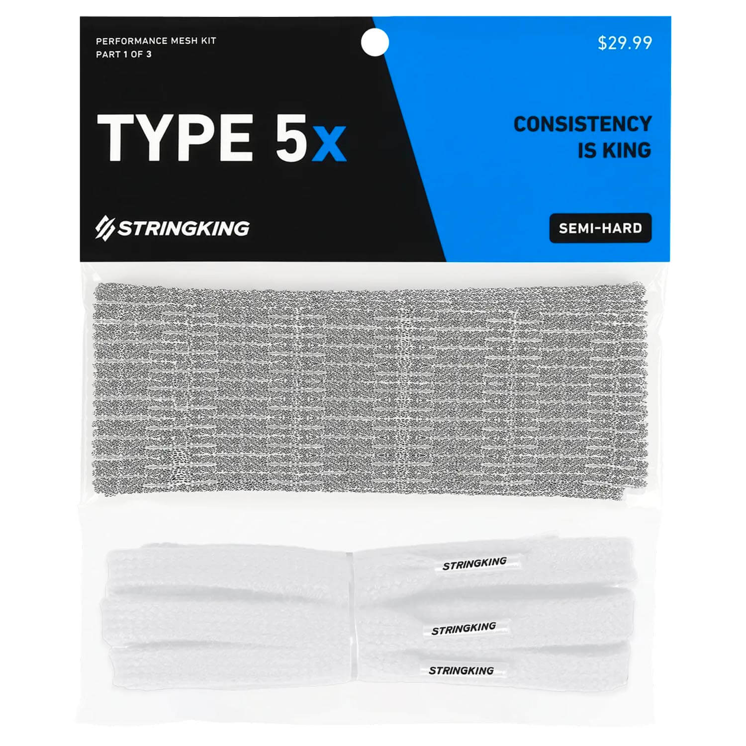 StringKing Type 5x Lacrosse Stringing Kit - grey | Top String Lacrosse