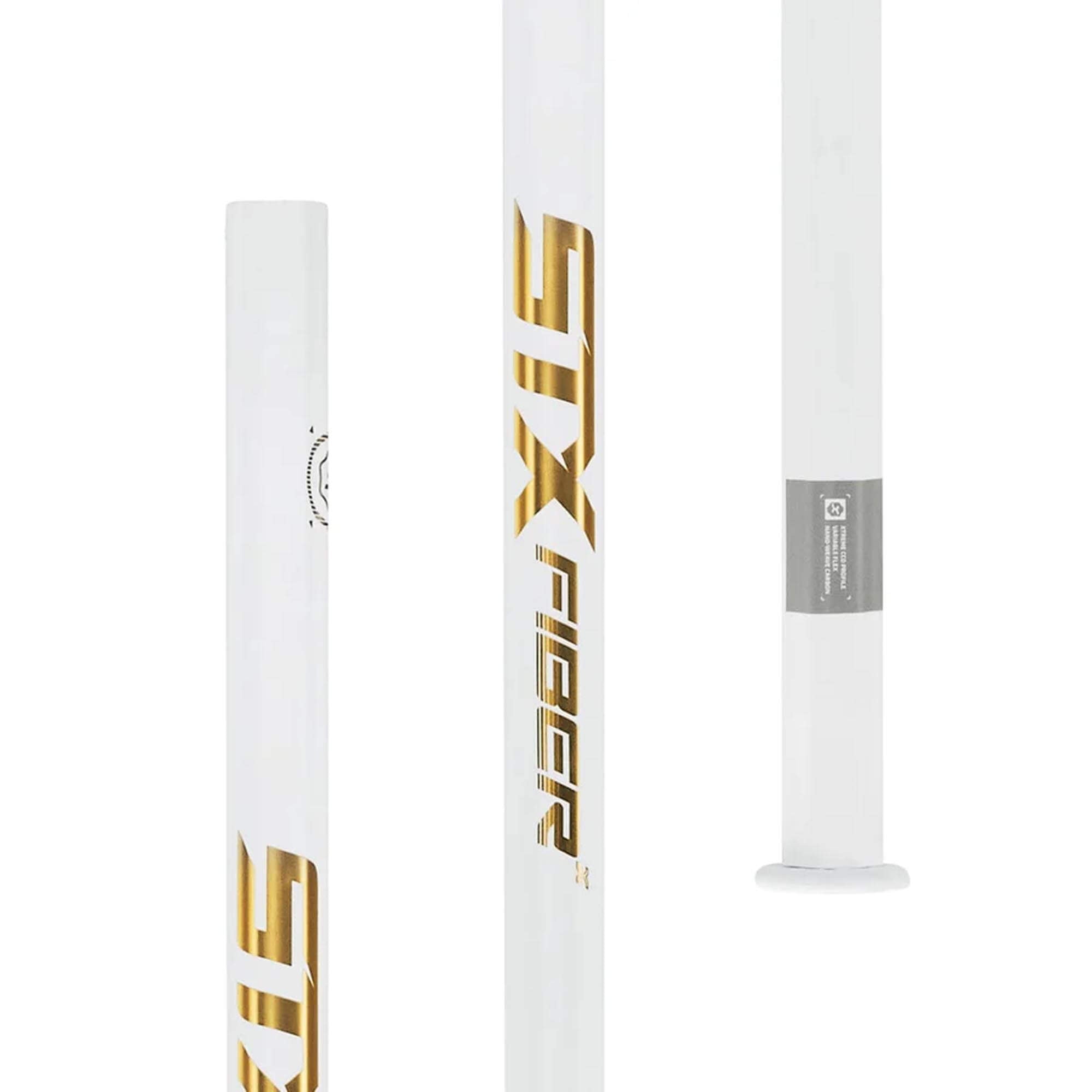 Limited Edition STX Gold Rush White and Gold Fiber X Lacrosse Shaft | Top String Lacrosse