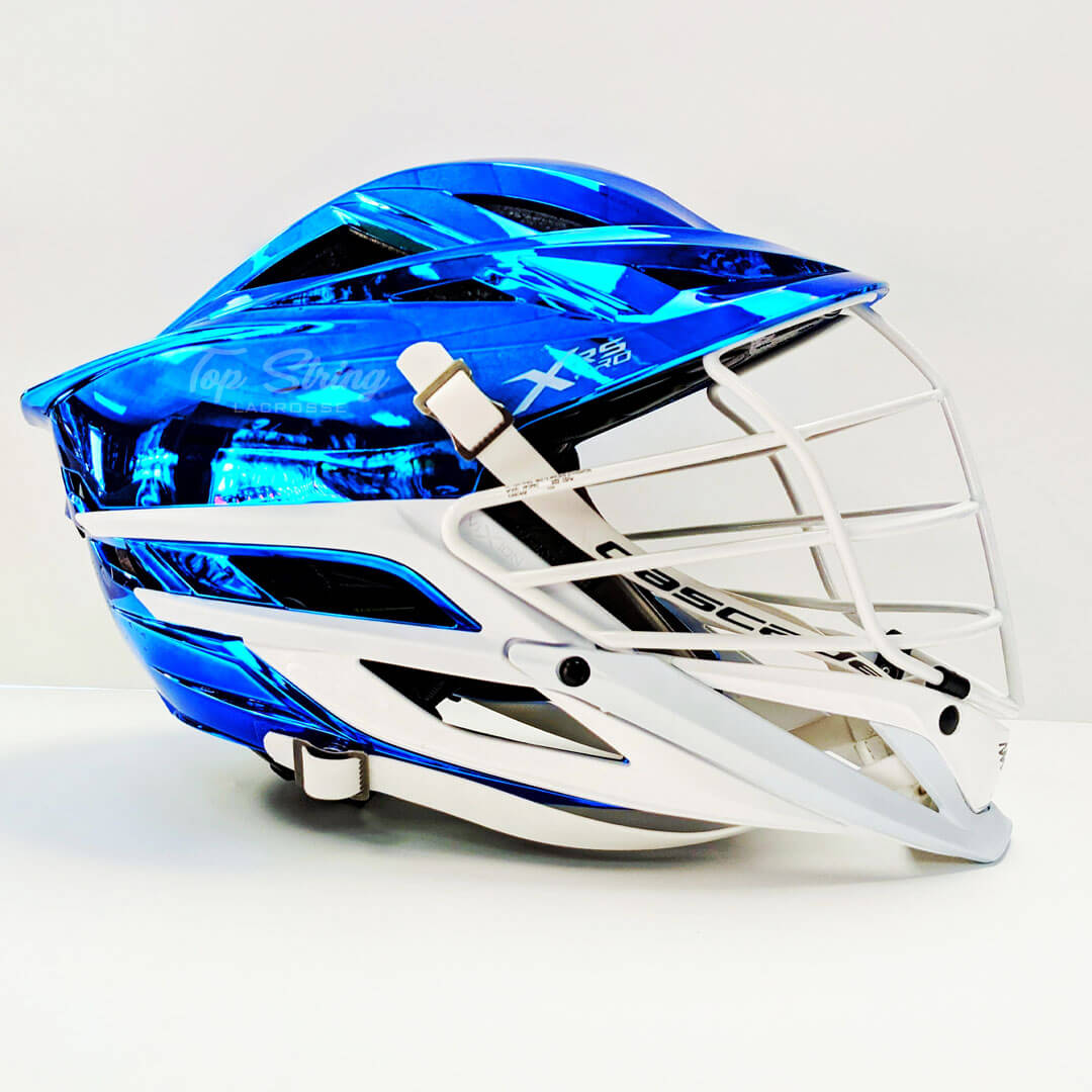 blue chrome motorcycle helmet Cascade XRS Pro Helmet - Royal Blue Chrome Shell - White Mask - White Chin
