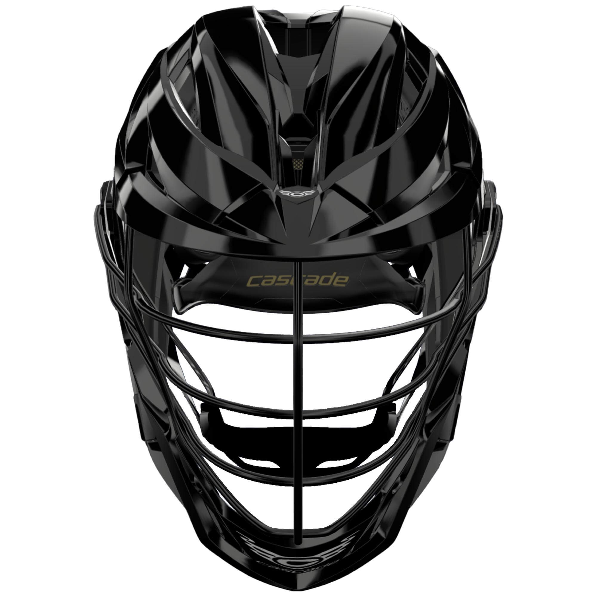 Cascade Z Lacrosse Helmet - Black Gloss Shell - Black Facemask | Top String Lacrosse