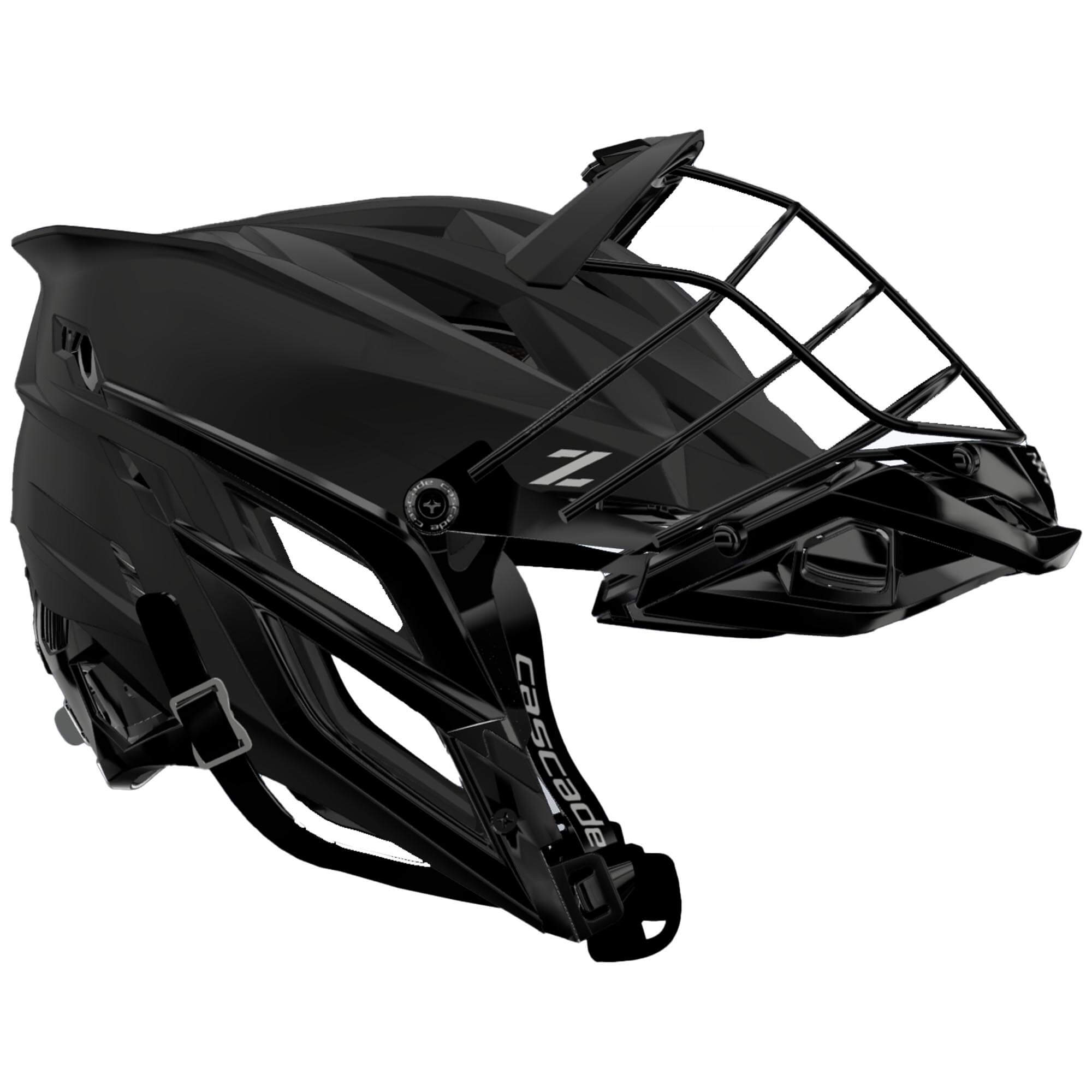 Cascade Z Lacrosse Helmet - Matte Black Shell | Top String Lacrosse