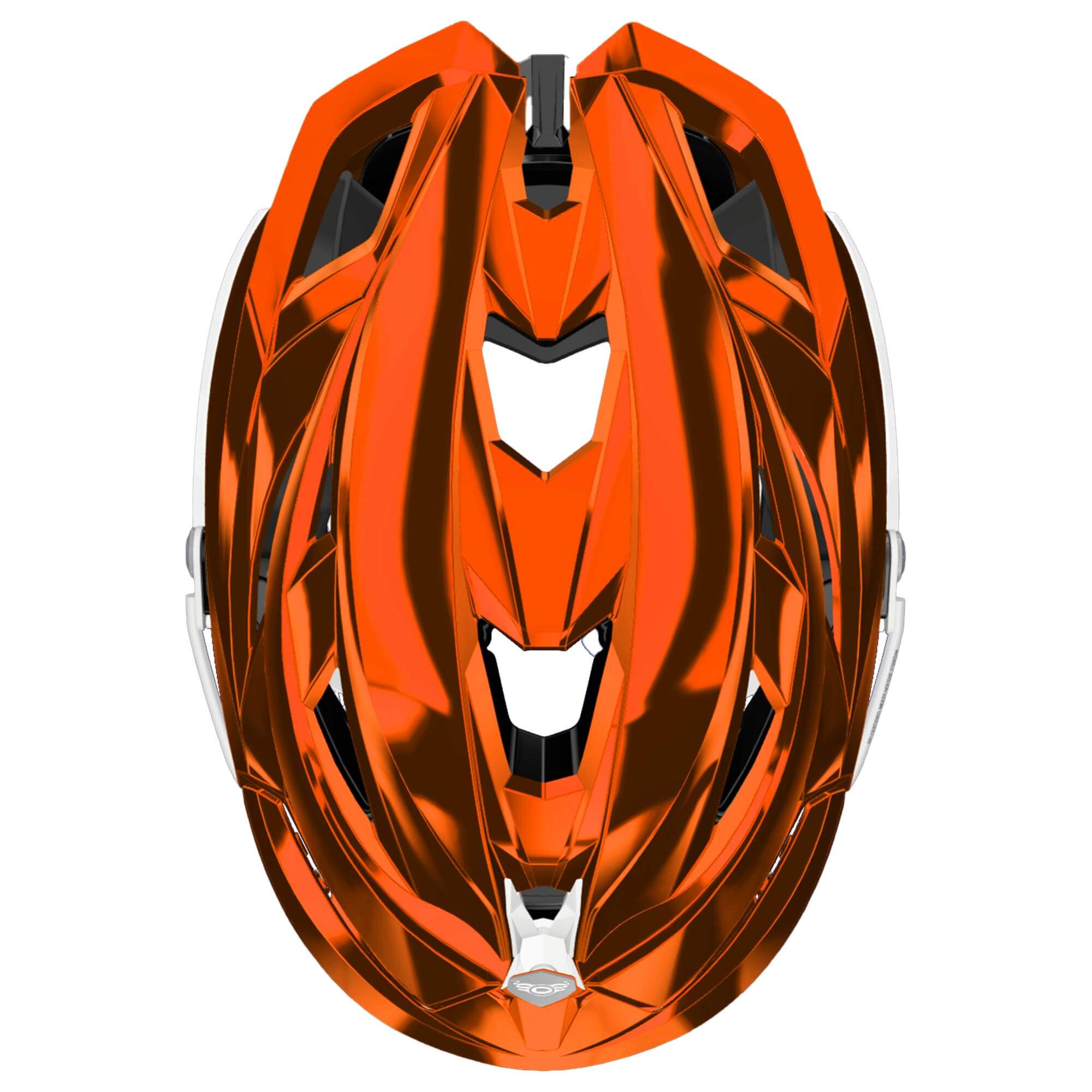 Cascade Z Lacrosse Helmet - Orange Chrome Shell - White Mask - White Chin - White Strap | Top String Lacrosse