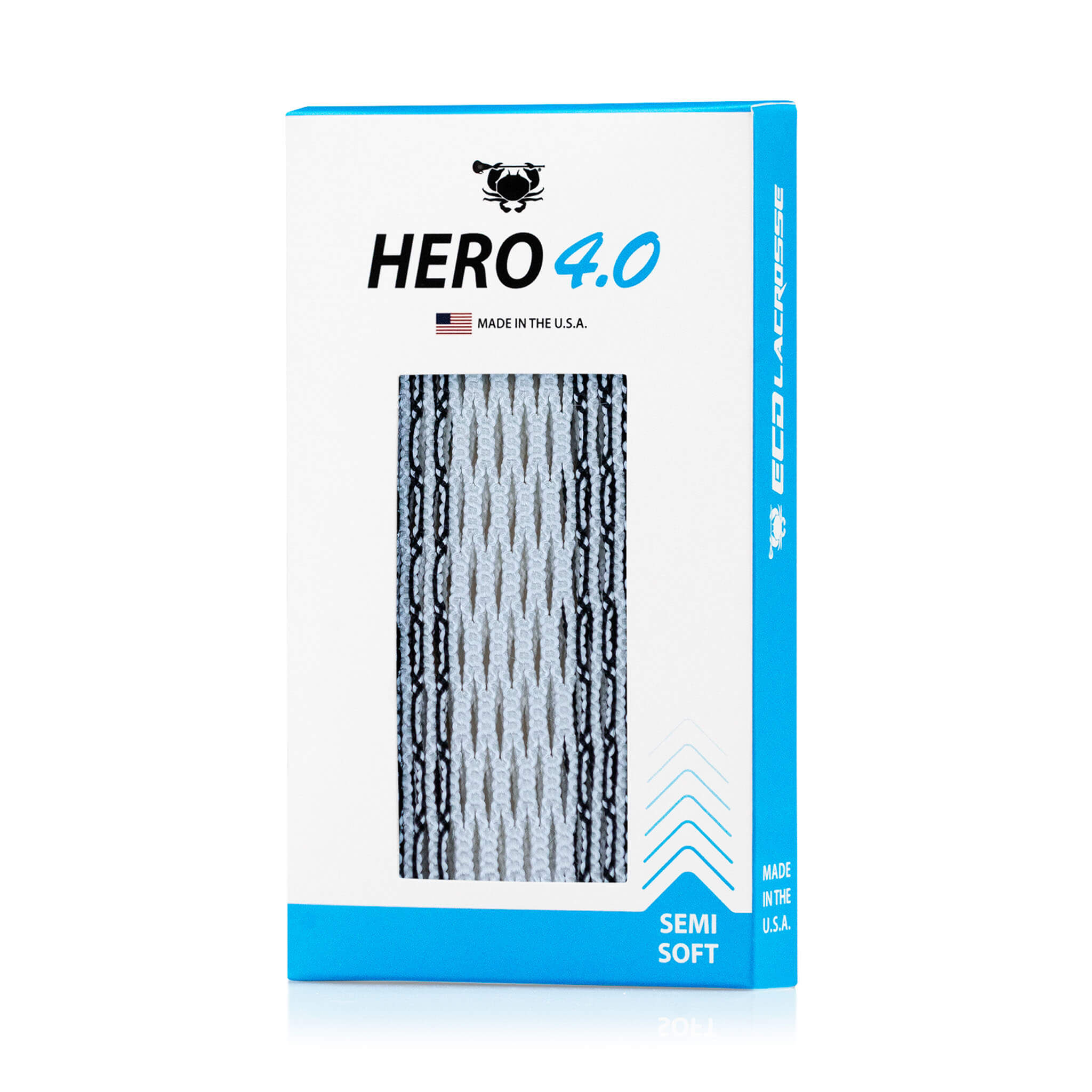 ECD Hero 4.0 Colors Storm Striker Lacrosse Mesh - Black | Top String Lacrosse