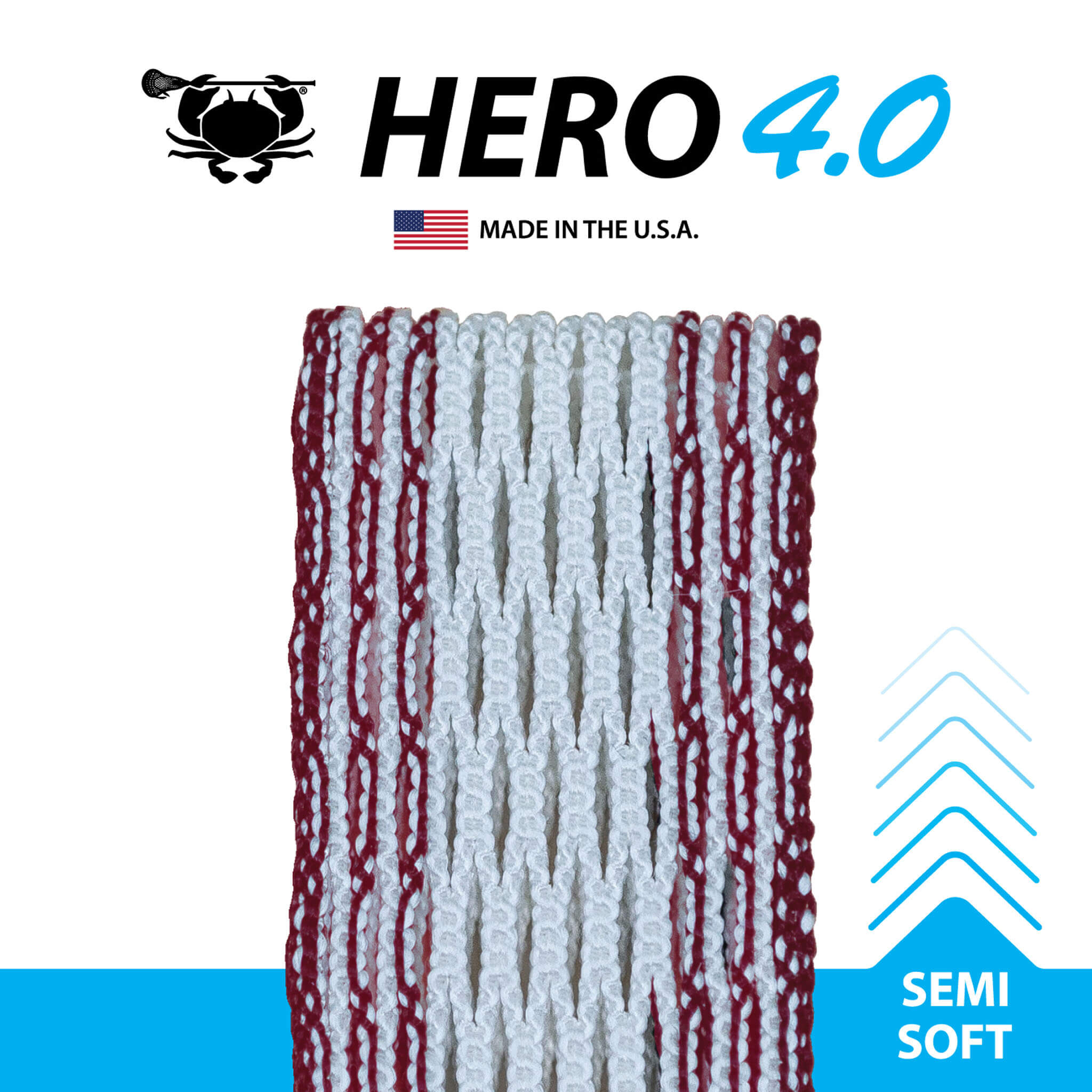 ECD Hero 4.0 Colors Storm Striker Lacrosse Mesh - Maroon | Top String Lacrosse
