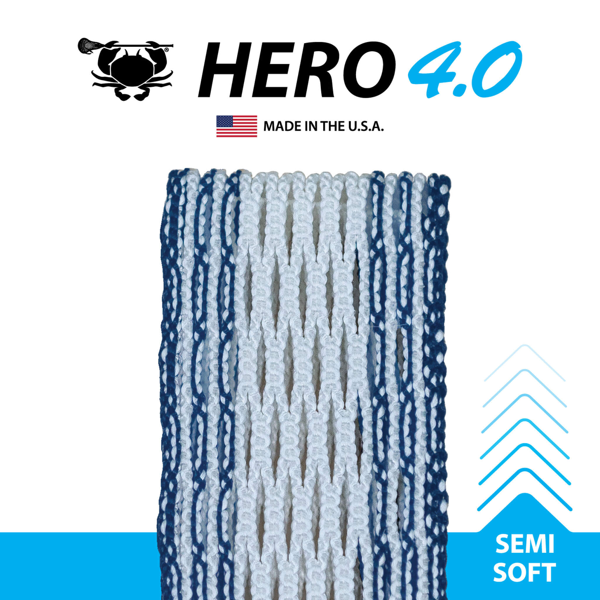 ECD Hero 4.0 Colors Storm Striker Lacrosse Mesh - Navy Blue | Top String Lacrosse