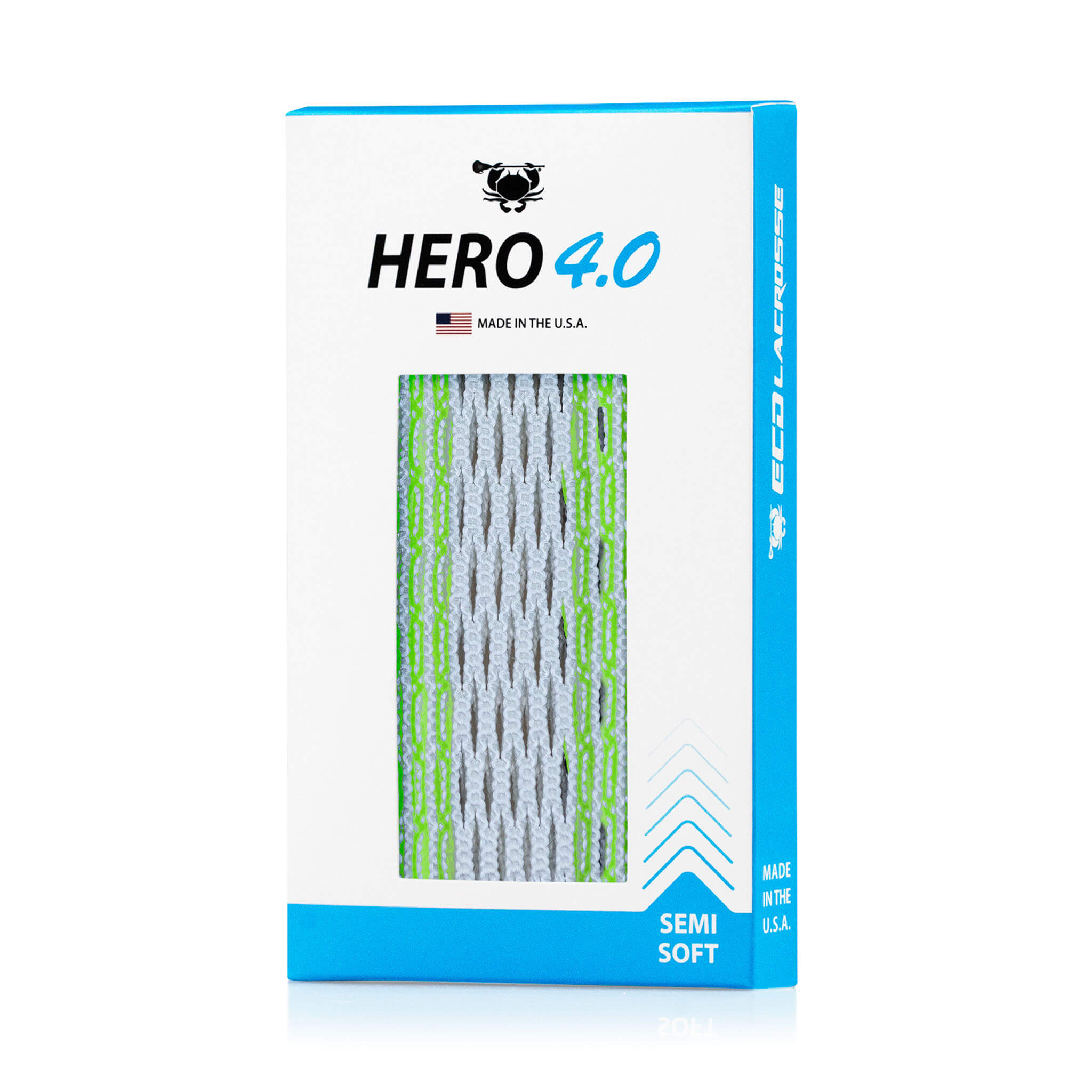 ECD Hero 4.0 Colors Storm Striker Lacrosse Mesh - Neon Green | Top String Lacrosse