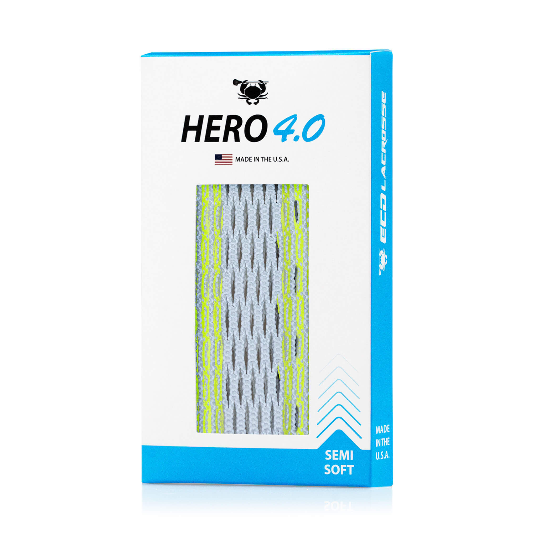 ECD Hero 4.0 Colors Storm Striker Lacrosse Mesh - Neon Yellow | Top String Lacrosse
