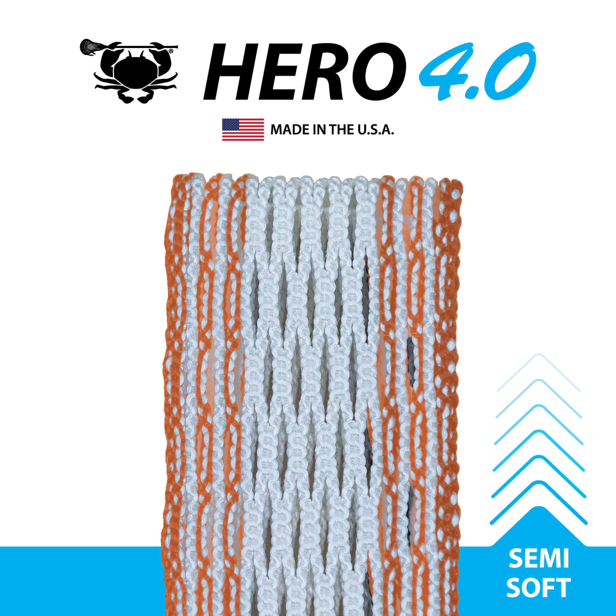 ECD Hero 4.0 Colors Storm Striker Lacrosse Mesh - Orange | Top String Lacrosse