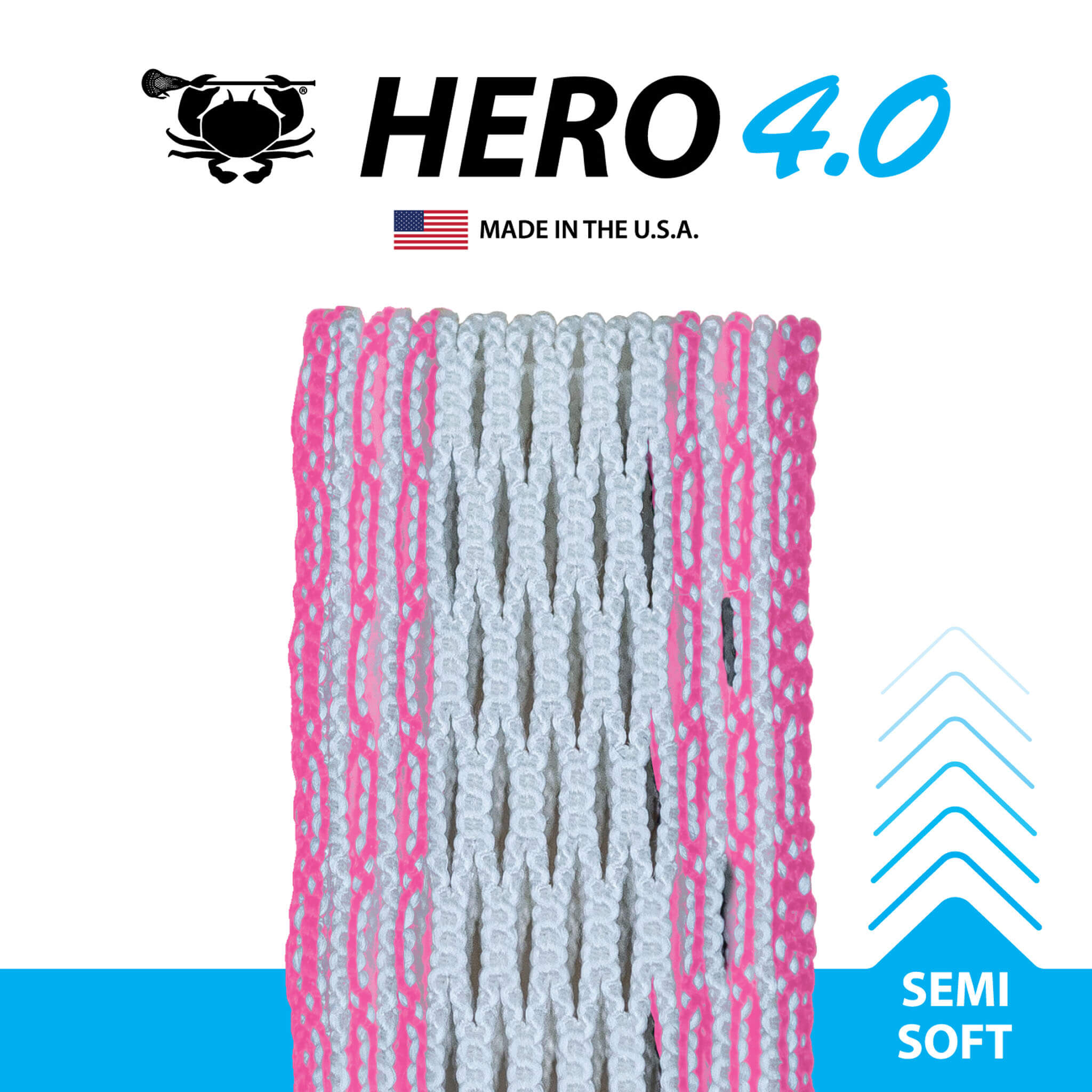 ECD Hero 4.0 Colors Storm Striker Lacrosse Mesh - Pink | Top String Lacrosse