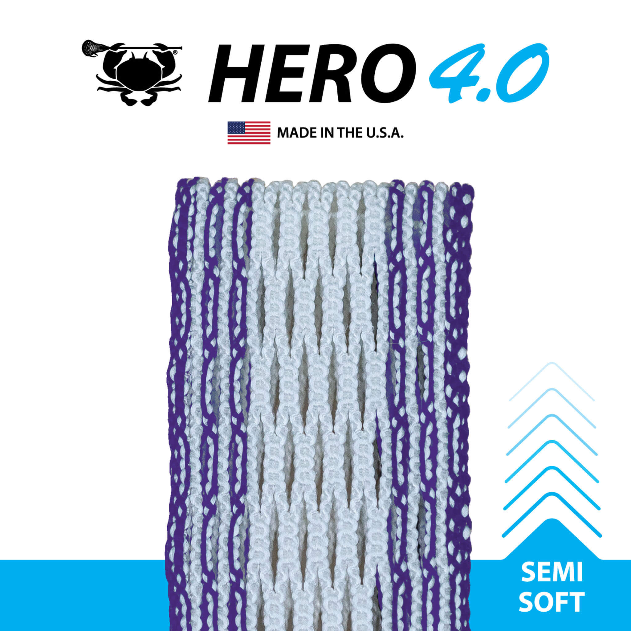 ECD Hero 4.0 Colors Storm Striker Lacrosse Mesh - Purple | Top String Lacrosse