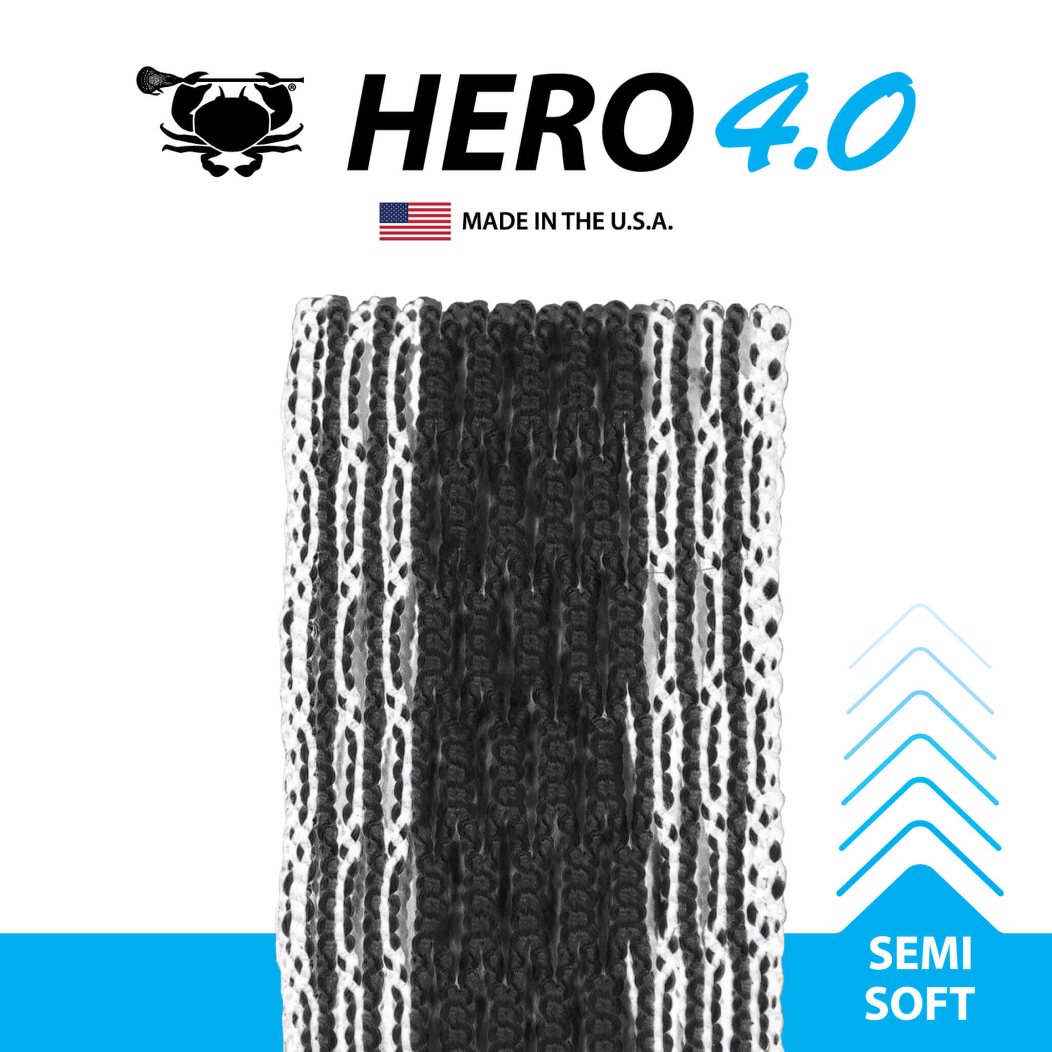 ECD Hero 4.0 Colors Storm Striker Lacrosse Mesh - White | Top String Lacrosse