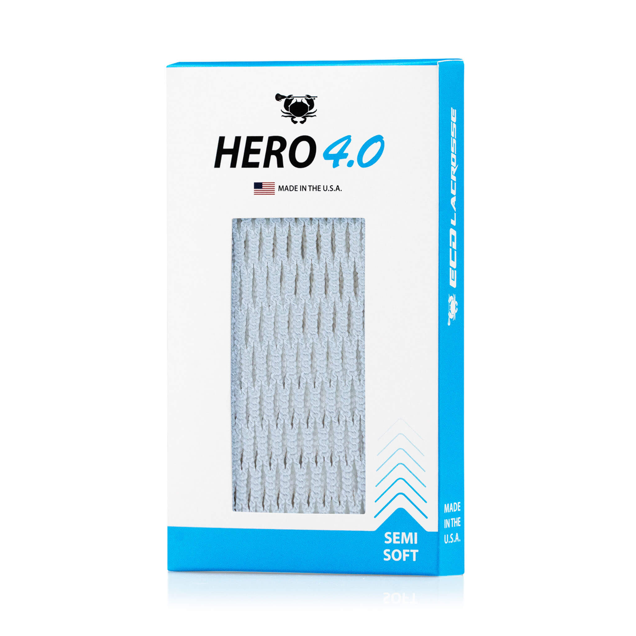 ECD Hero 4.0 Semi-Soft Lacrosse Mesh - White | Top String Lacrosse