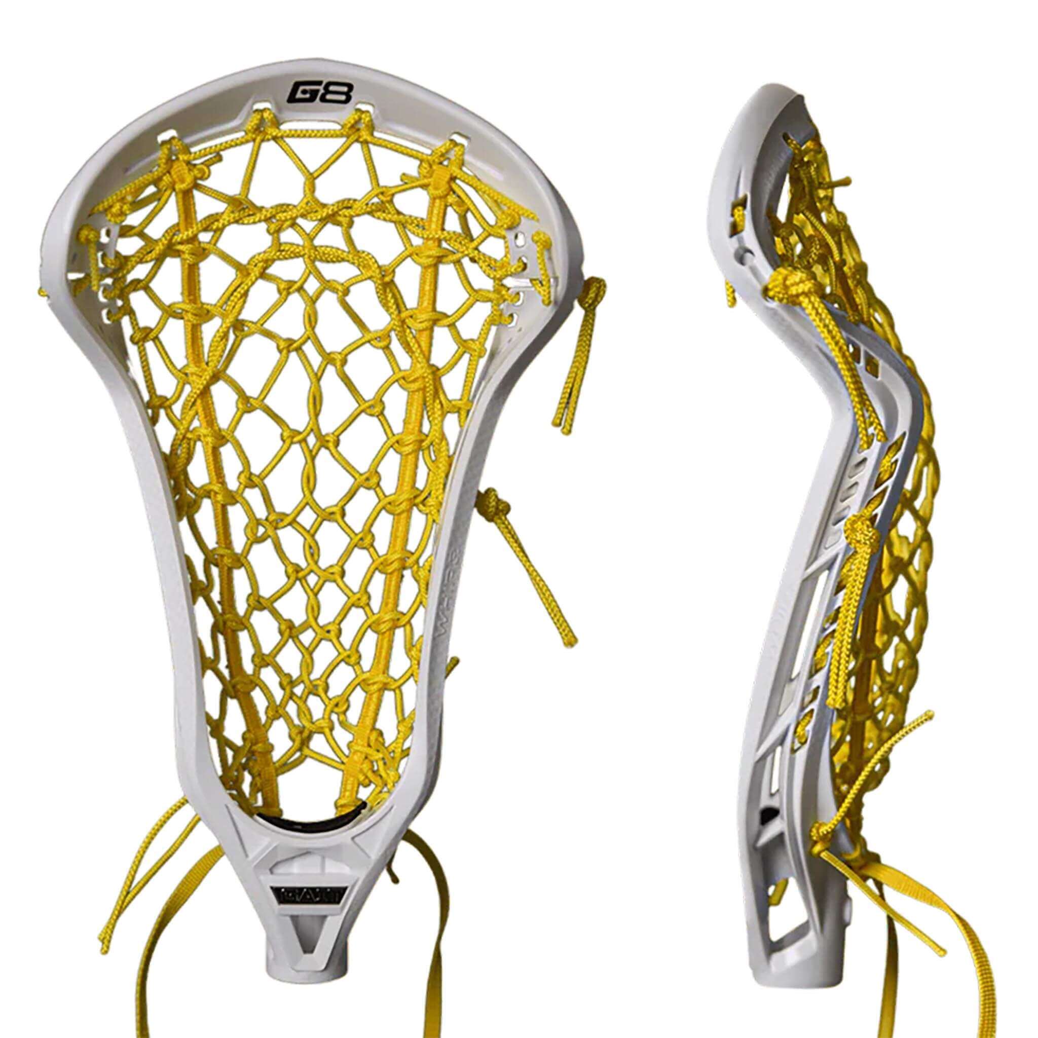 Gait Whip 2 Women's Lacrosse Head - Flex Mesh - White and Yellow | Top String Lacrosse