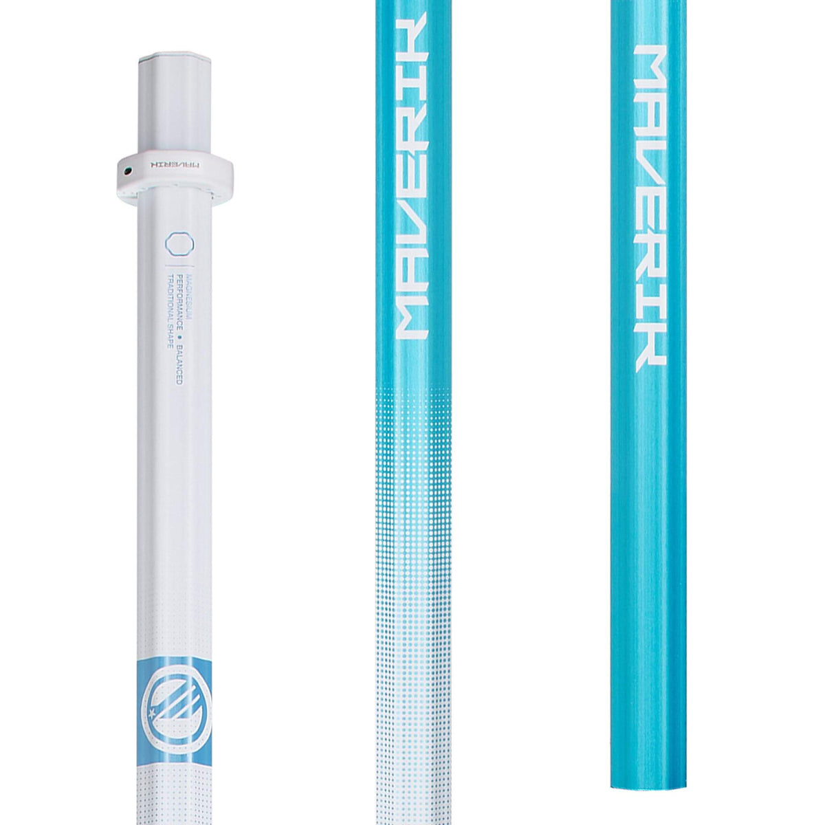 Maverik Mag 165 LE White/Blue Fade Attack Lacrosse Shaft | Top String Lacrosse