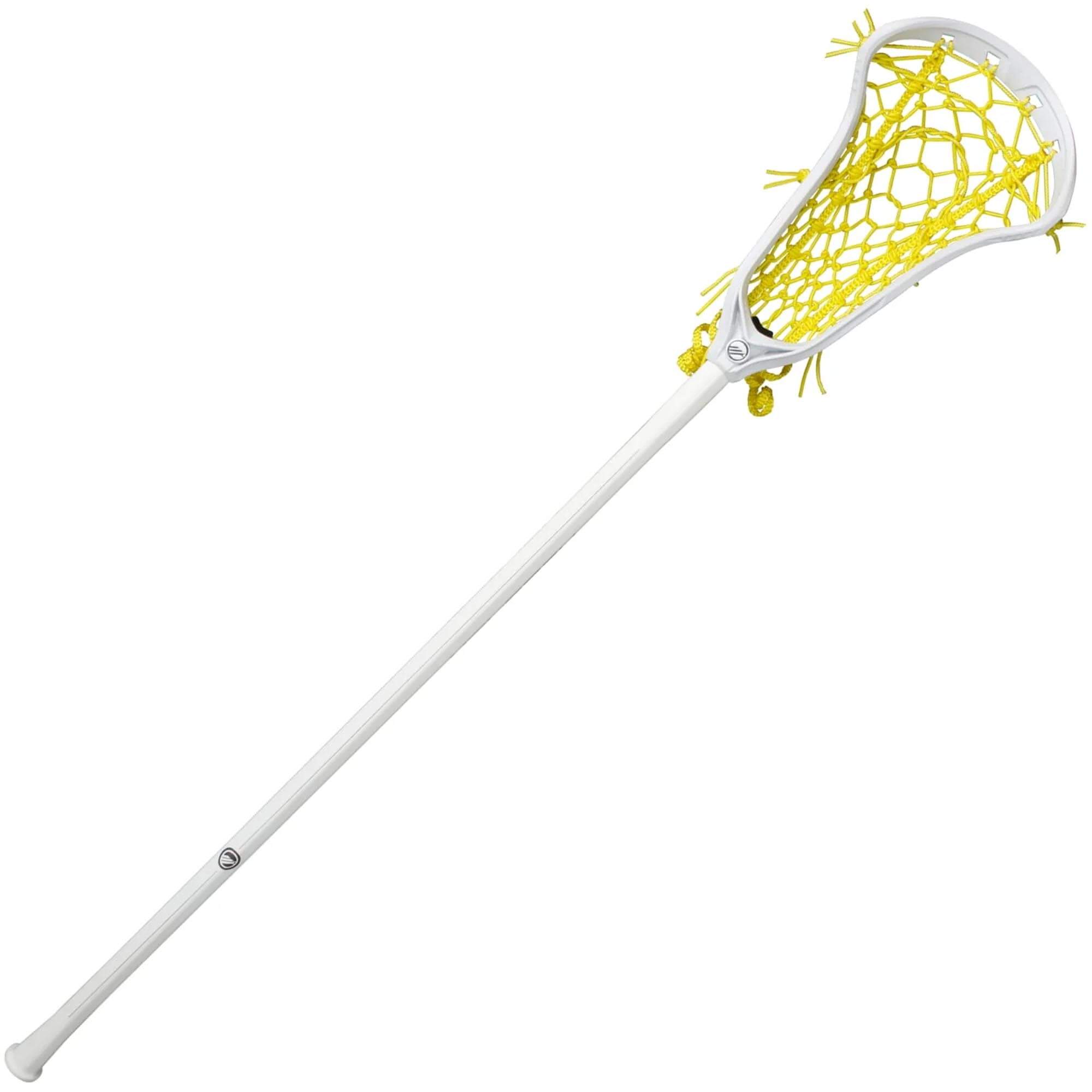 Maverik Sonar HEX Pocket Composite Complete Women's Lacrosse Stick - White and Yellow | Top String Lacrosse