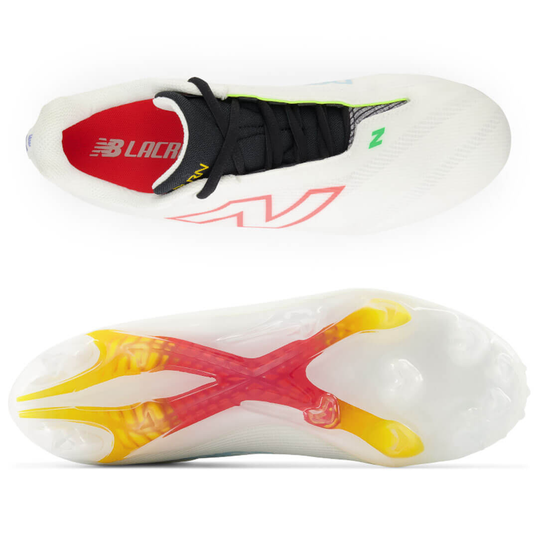 New Balance Burn X4 Neon White Limited Edition Lacrosse Cleats - Top String Lacrosse