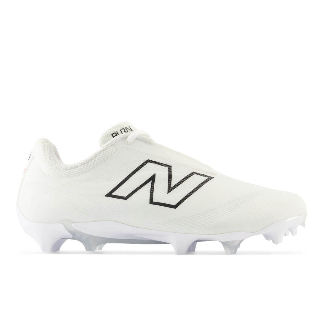 New Balance Burn X4 White Lacrosse Cleats - Top String Lacrosse