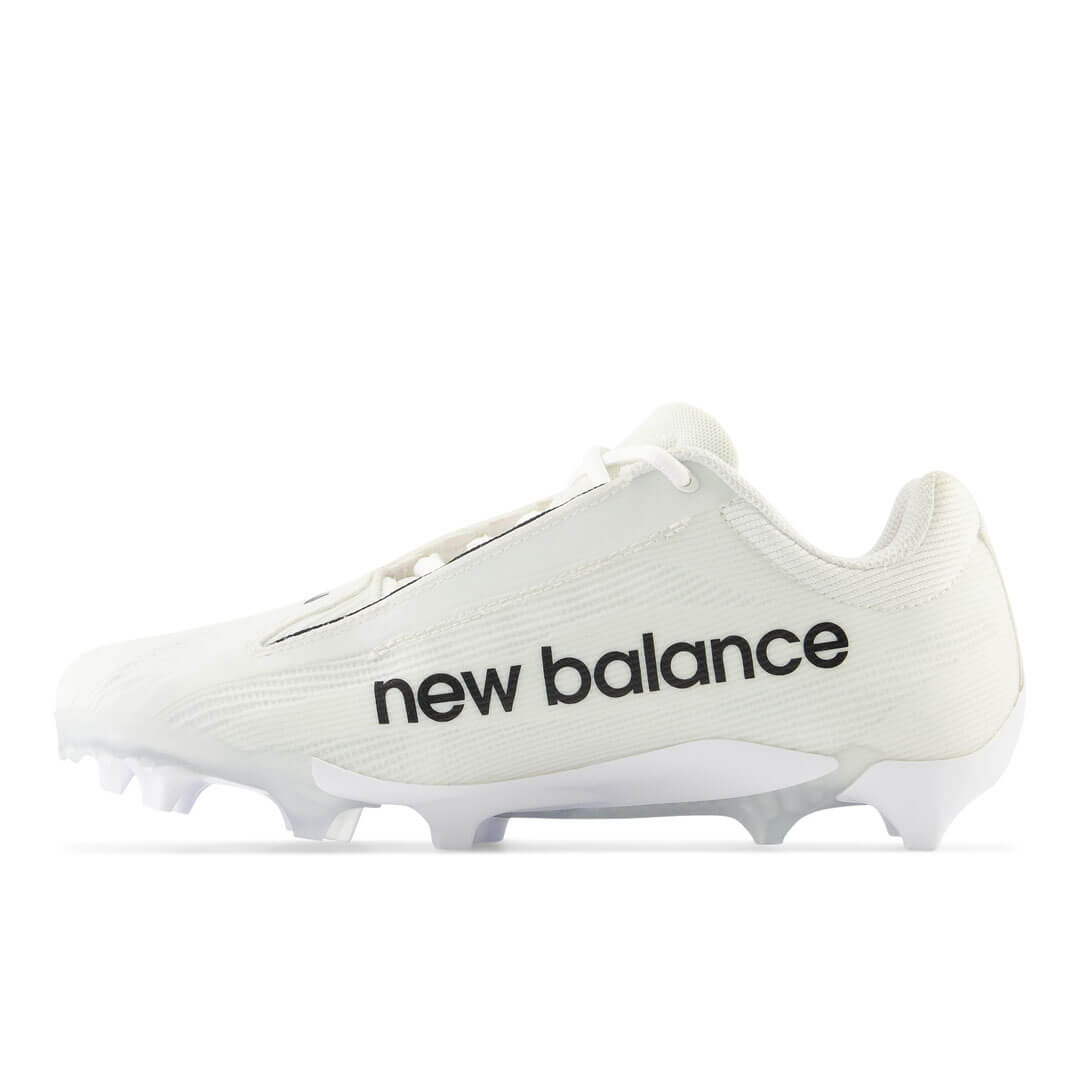 New Balance Burn X4 White Lacrosse Cleats - Top String Lacrosse