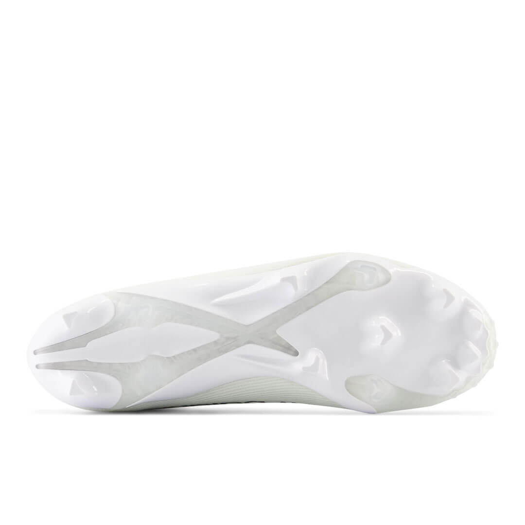 New Balance Burn X4 White Lacrosse Cleats - Top String Lacrosse