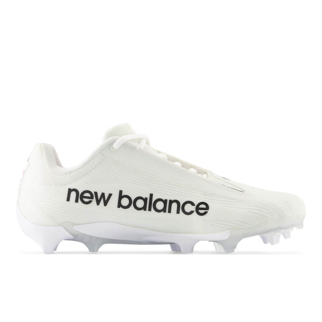 New Balance Burn X4 White Lacrosse Cleats - Top String Lacrosse