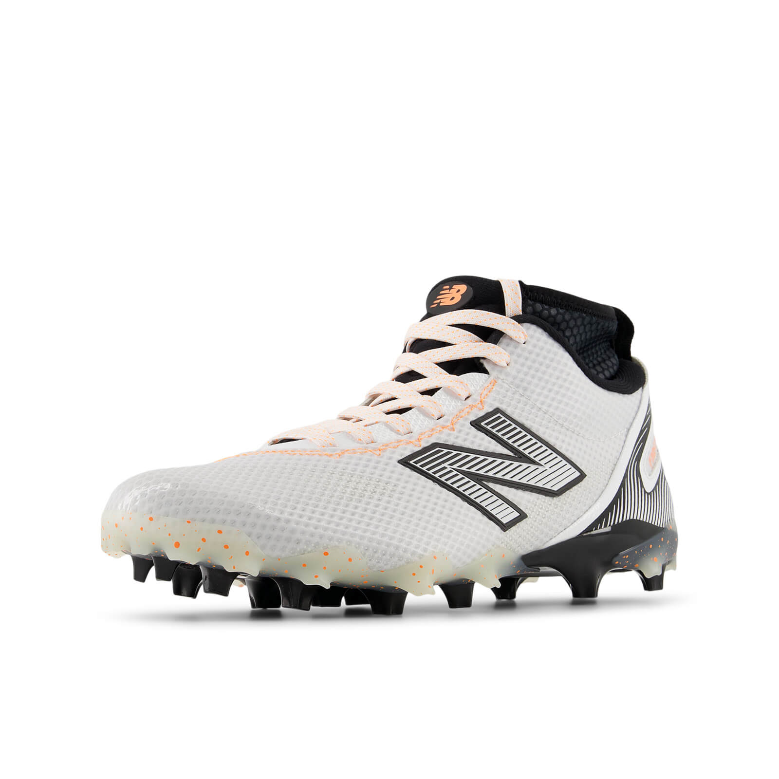 New Balance Freeze 5 Lacrosse Cleats - Limited Edition White/Black/Orange | Top String Lacrosse