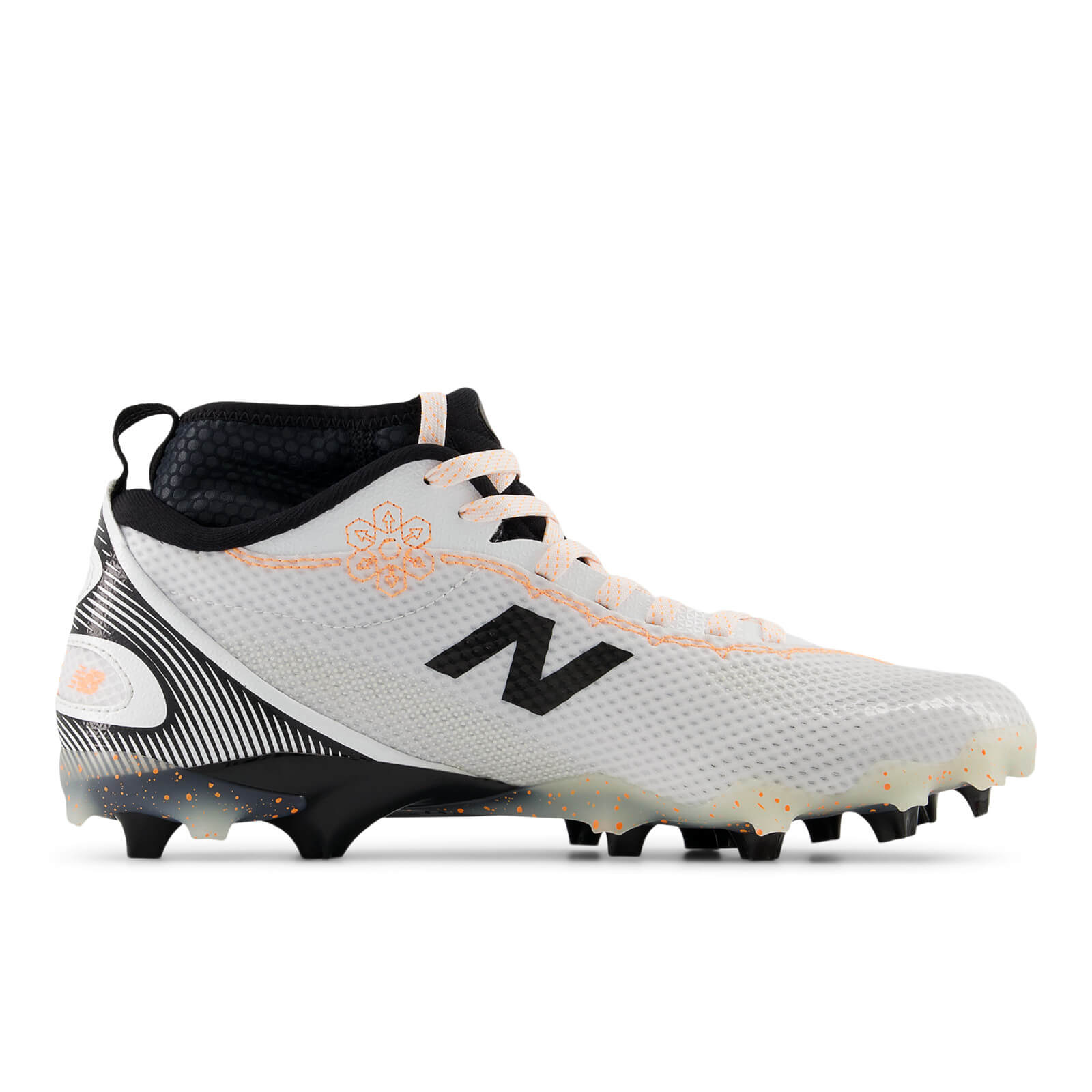 New Balance Freeze 5 Lacrosse Cleats - Limited Edition White/Black/Orange | Top String Lacrosse