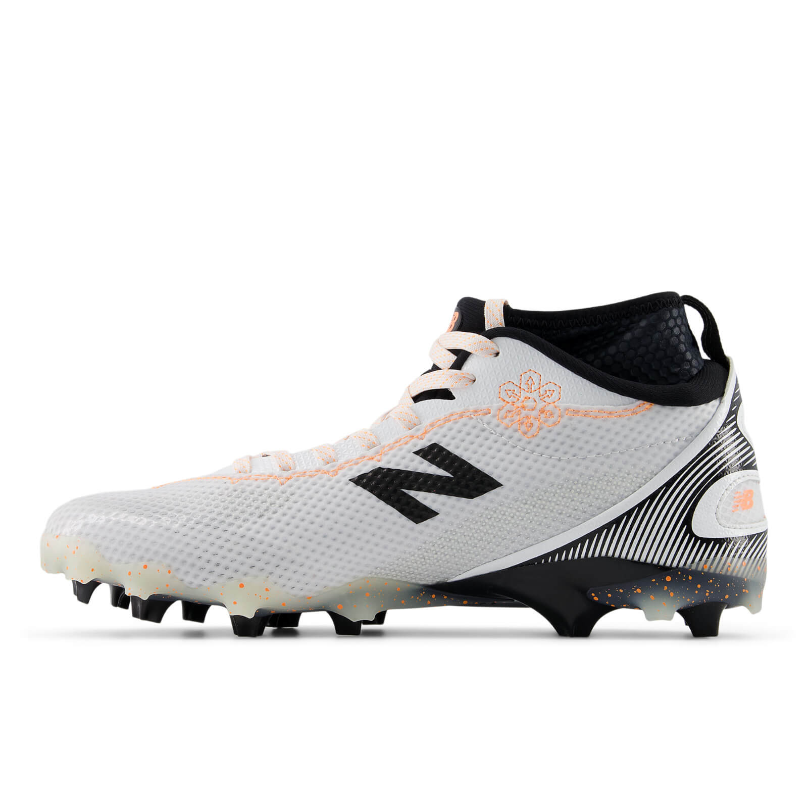 New Balance Freeze 5 Lacrosse Cleats - Limited Edition White/Black/Orange | Top String Lacrosse