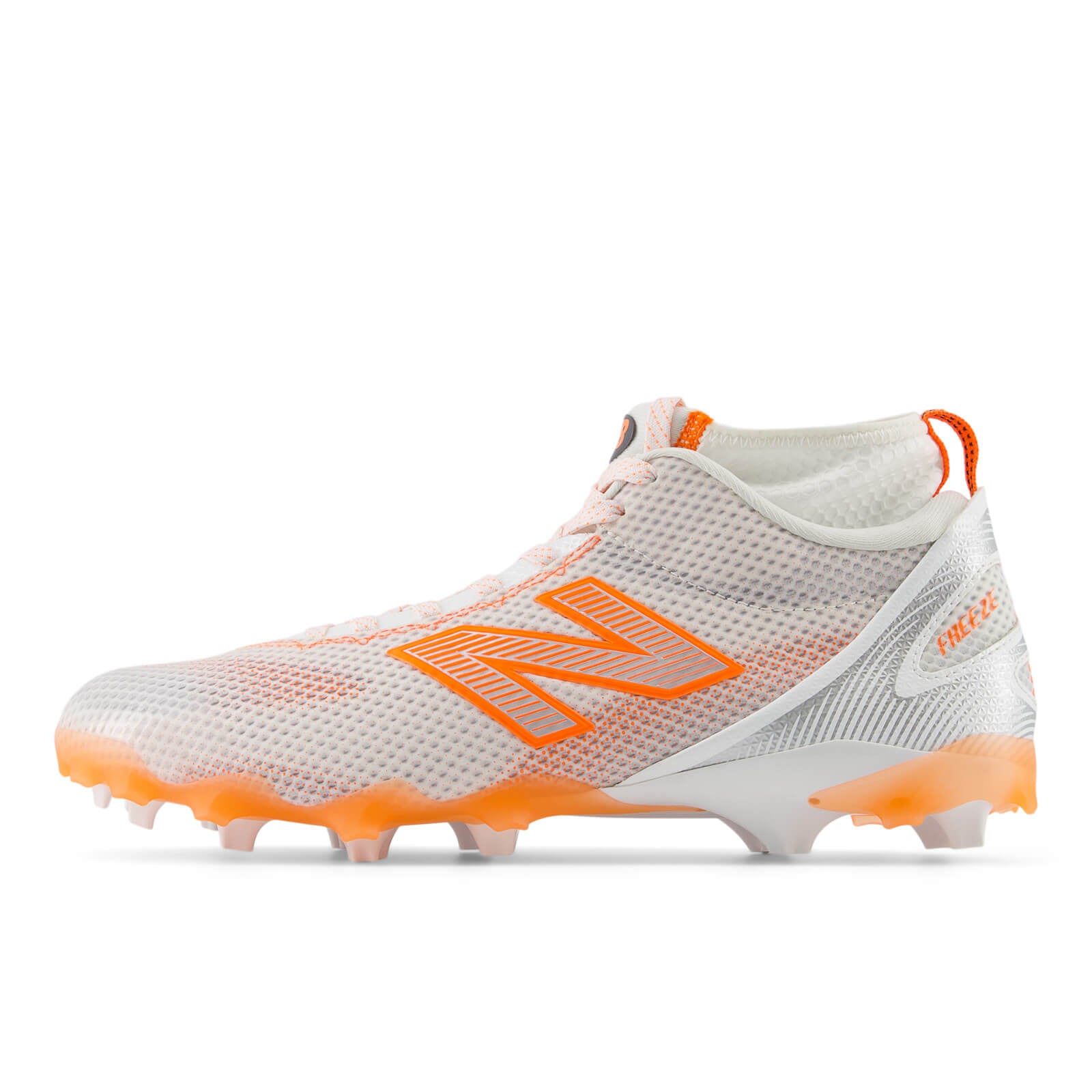 New Balance Freeze 5 Lacrosse Cleats - Limited Edition - White/Orange | Top String Lacrosse