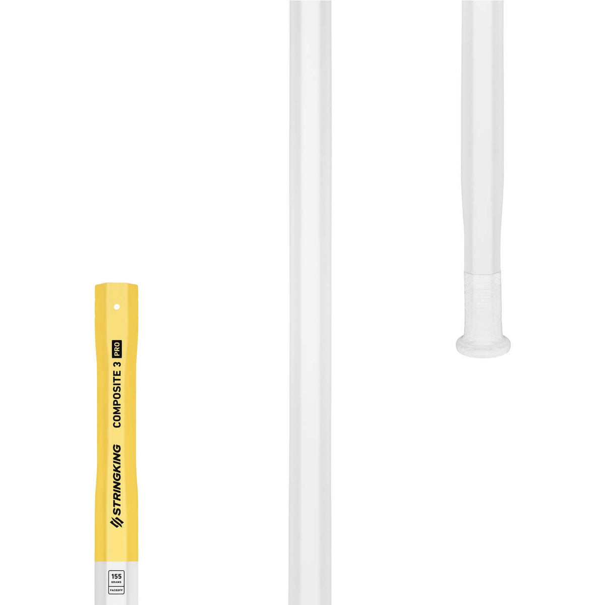 StringKing Composite 3 Pro Faceoff Lacrosse Shaft - white - 155 | Top String Lacrosse