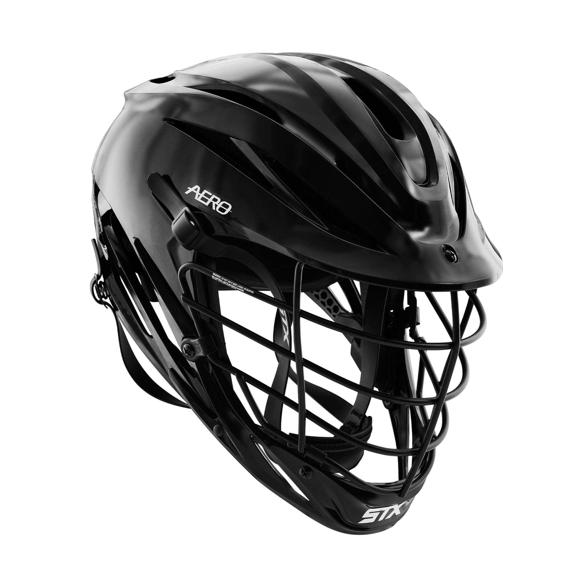 STX Aero Lacrosse Helmet - Black Shell - Black Mask | Top String Lacrosse