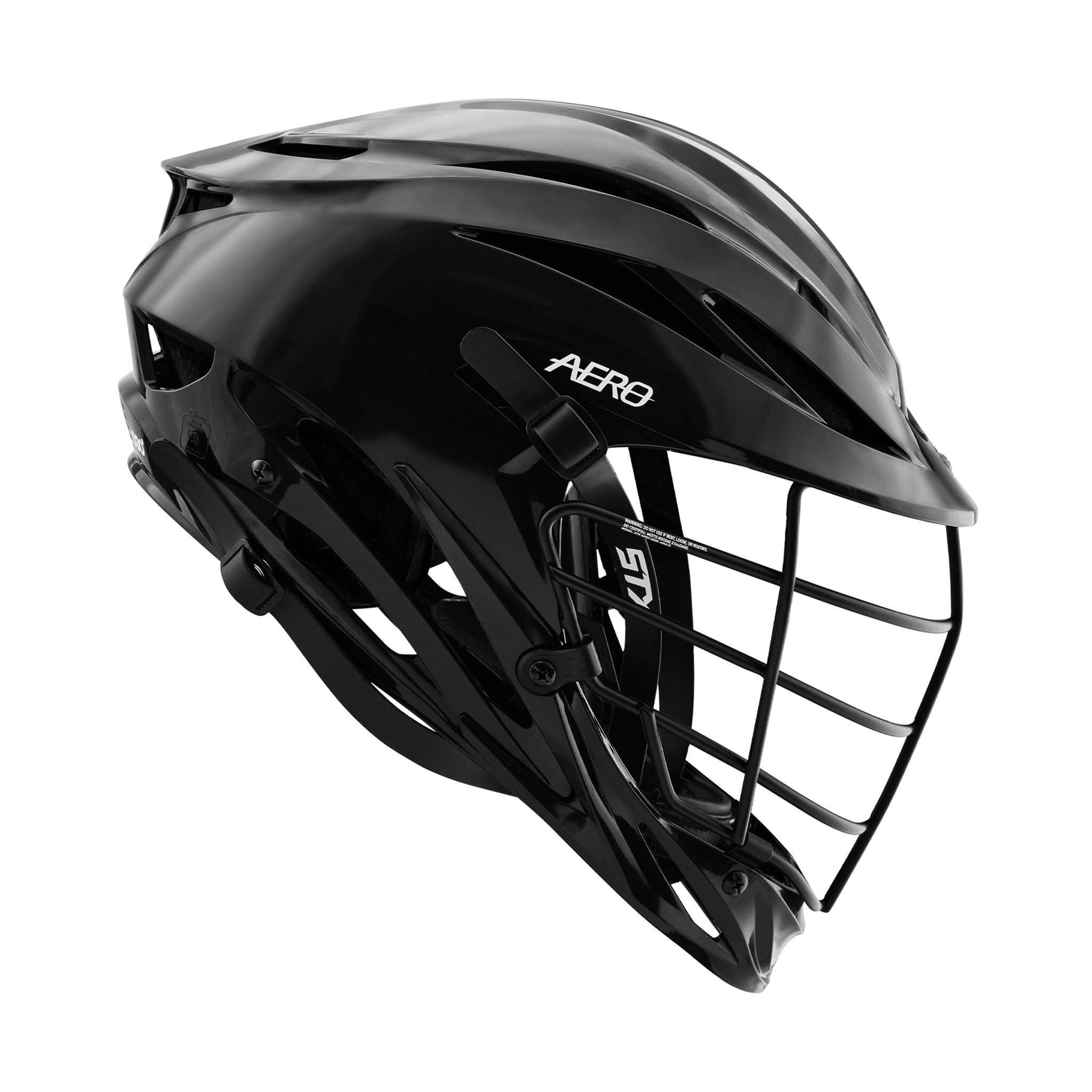 STX Aero Lacrosse Helmet - Black Shell - Black Mask | Top String Lacrosse