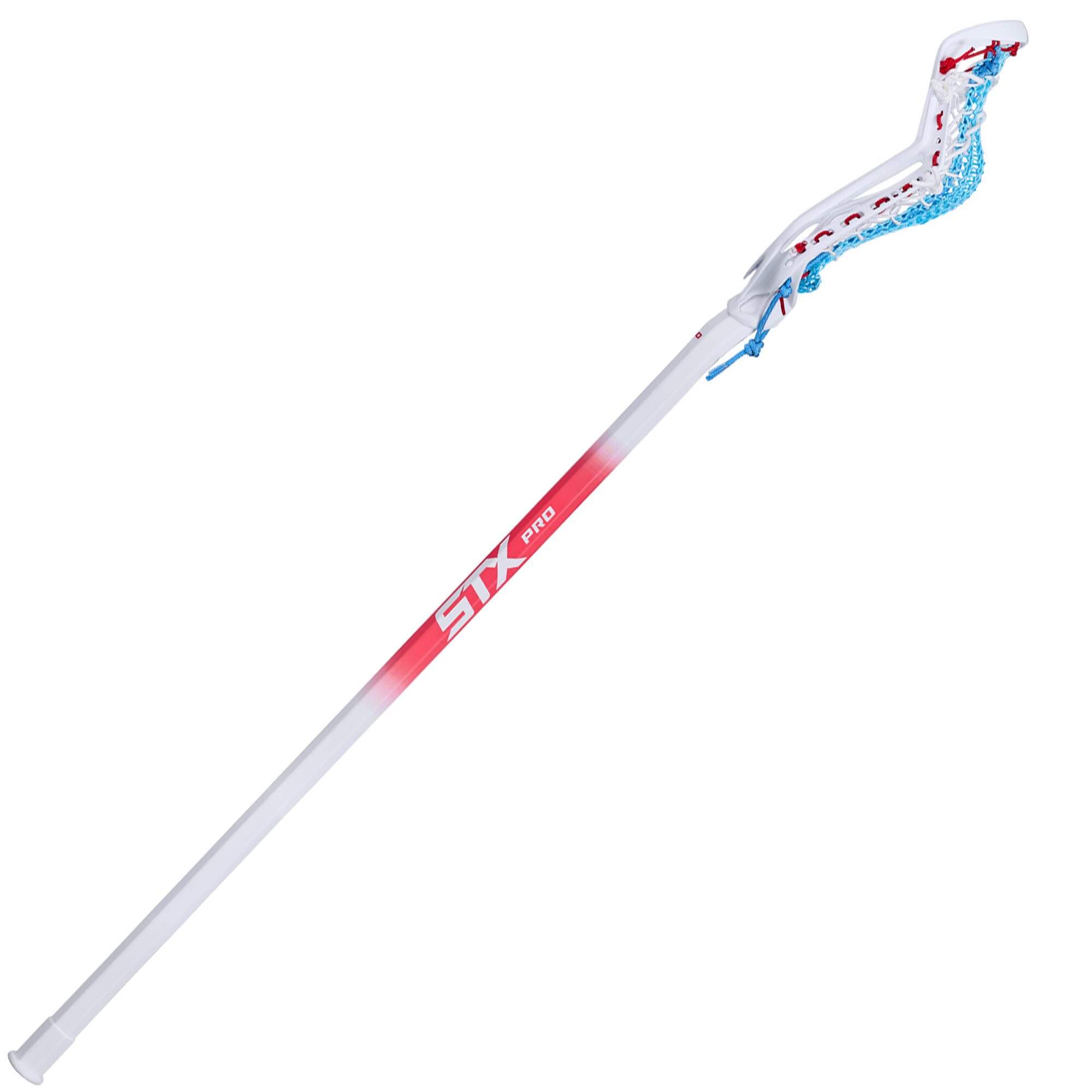 STX Aria Pro Red, White and Blue 10 Degree Composite Complete Women's Lacrosse Stick | Top String Lacrosse