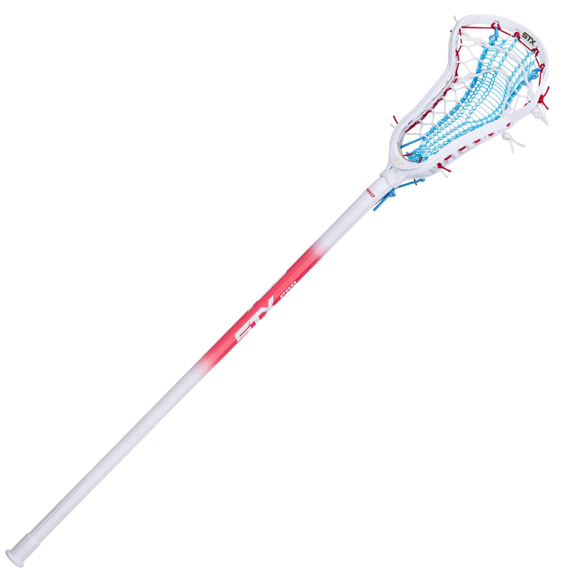 STX Aria Pro Red, White and Blue 10 Degree Composite Complete Women's Lacrosse Stick | Top String Lacrosse