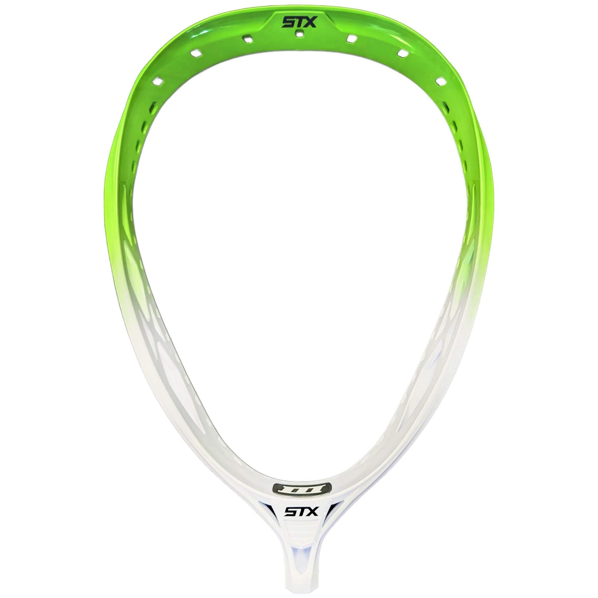 STX Eclipse 3 Dyed Goalie Lacrosse Head - Neon Green - White | Top String Lacrosse
