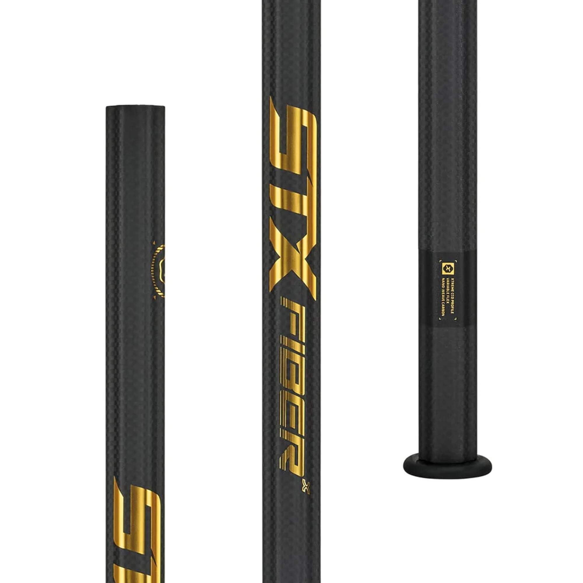 STX Fiber X LE Black/Gold Composite Attack Lacrosse Shaft | Top String Lacrosse