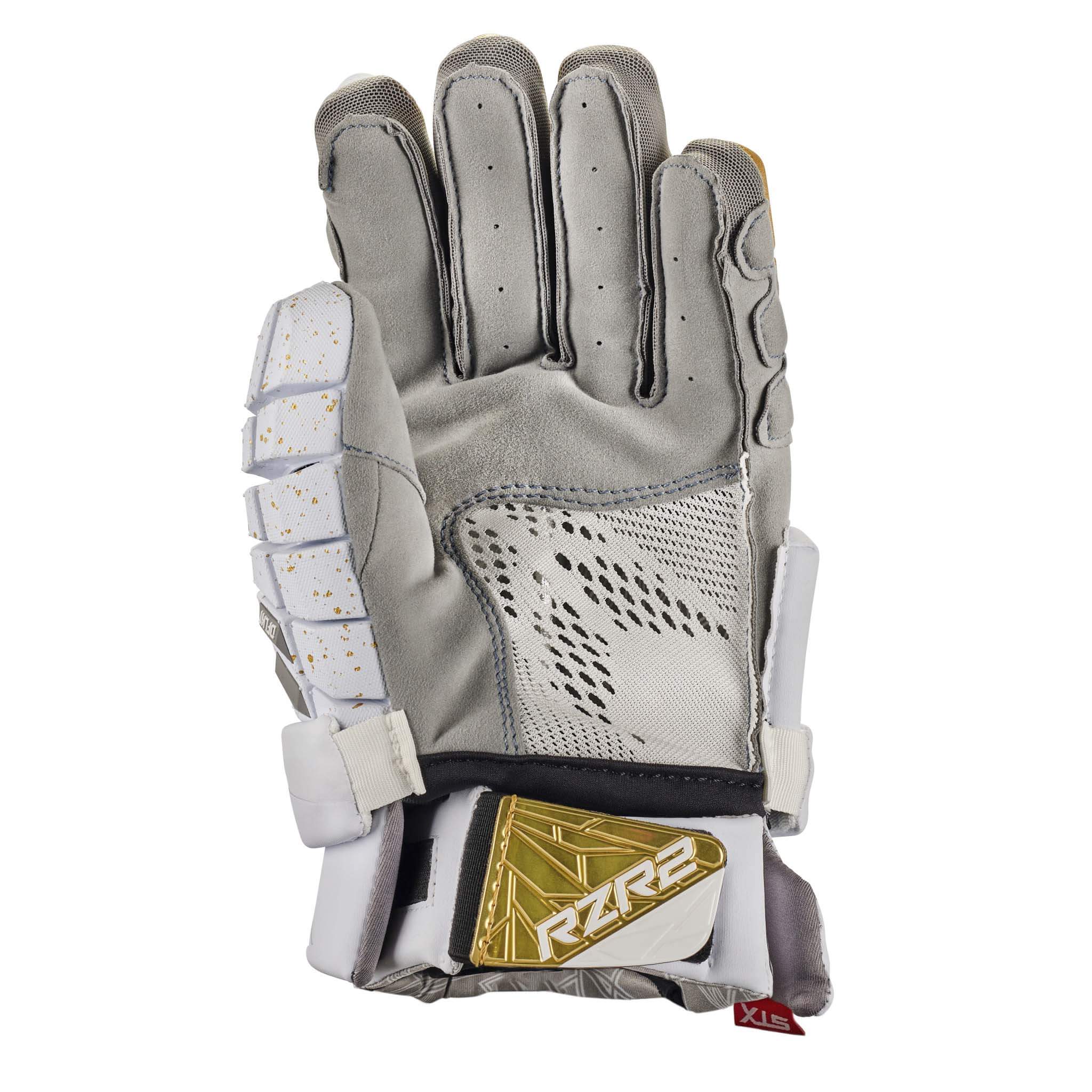 STX Surgeon RZR2 LE Gold Lacrosse Gloves | Top String Lacrosse