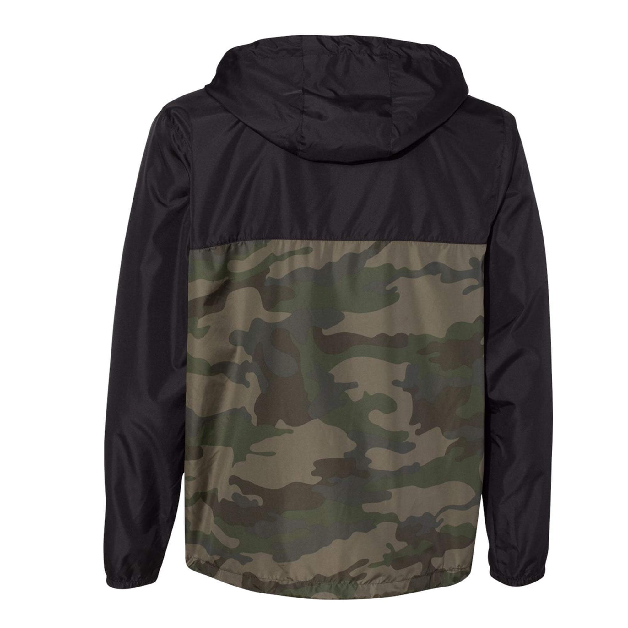 Top String Lacrosse Lightweight Windbreaker Full-Zip Jacket - Black/Forest Camo