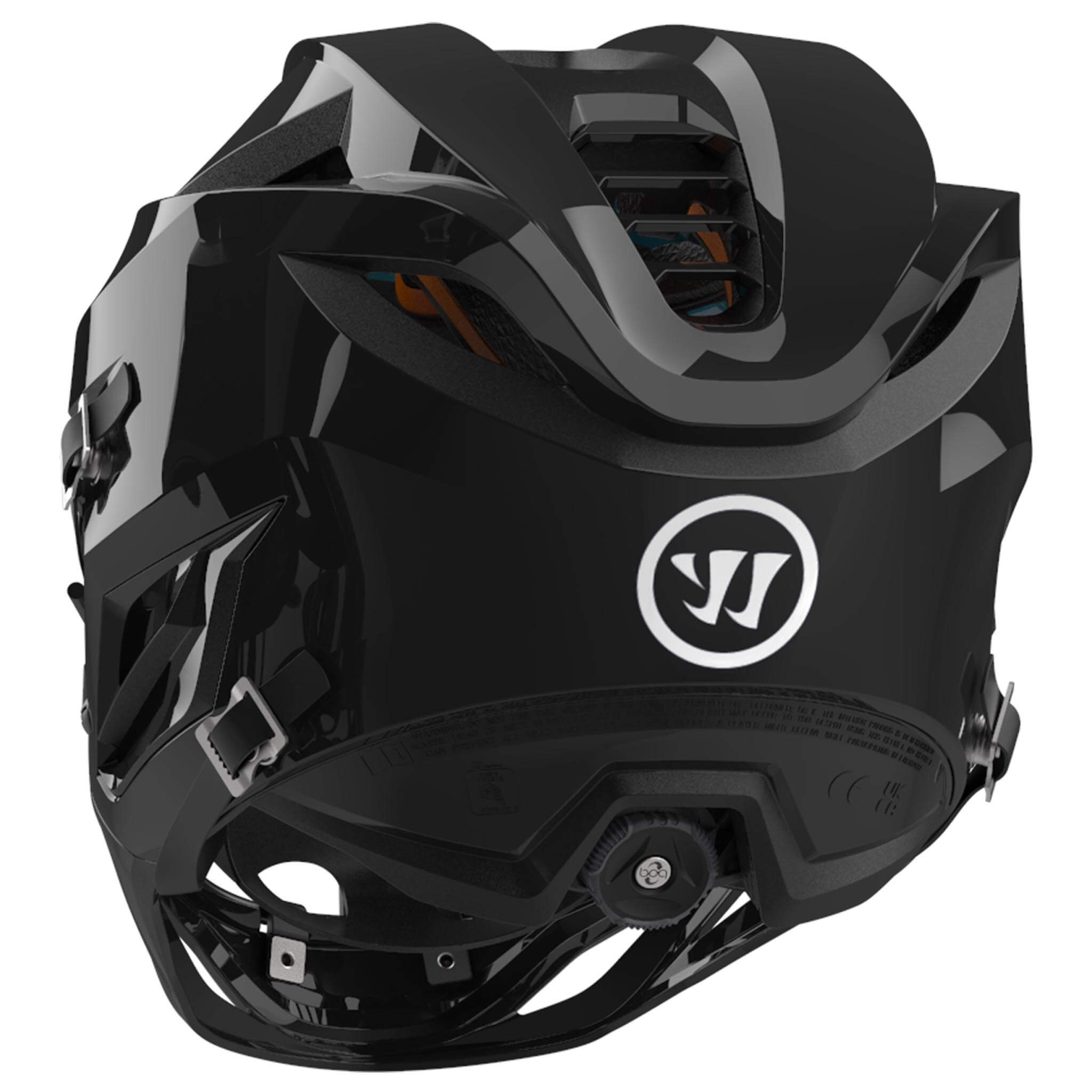 Warrior Burn X Lacrosse Helmet - Black - Black Mask | Top String Lacrosse