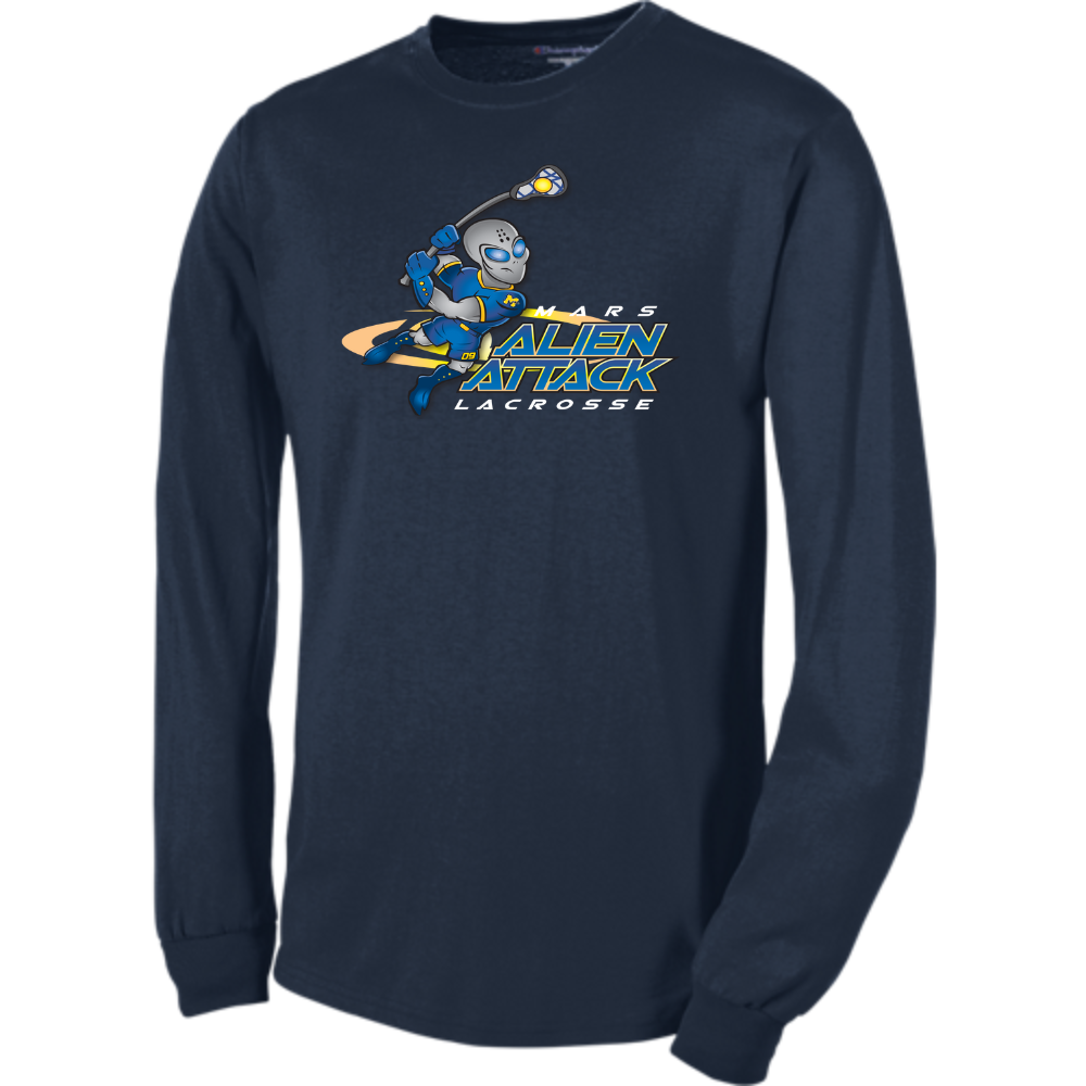 MYLA - Adult Champion Premium Classic Long Sleeve T-Shirt - Navy - Top String Lacrosse