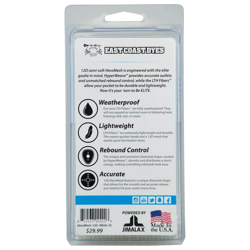 ECD Hero 12D Semi-Soft Lacrosse Goalie Mesh - Top String Lacrosse