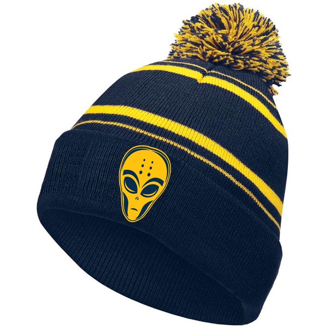 MYLA - Winter Beanie - Navy/Gold - Top String Lacrosse