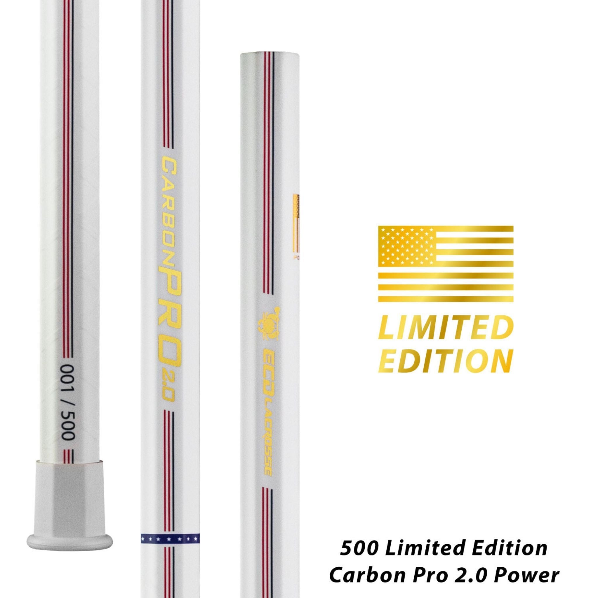 ECD Carbon Pro 2.0 LE USA 2020 - Power Composite Attack Lacrosse Shaft - Top String Lacrosse