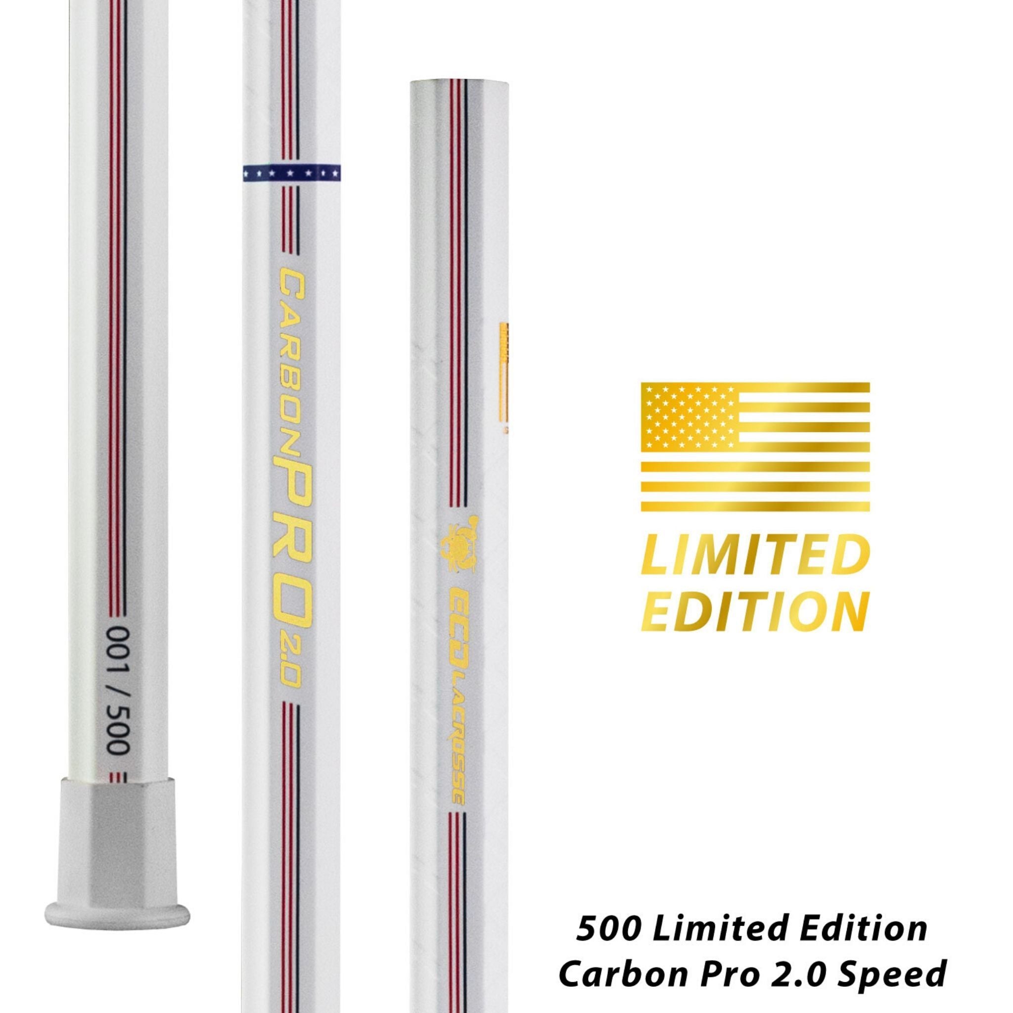 ECD Carbon Pro 2.0 LE USA 2020 - Speed Composite Attack Lacrosse Shaft - Top String Lacrosse