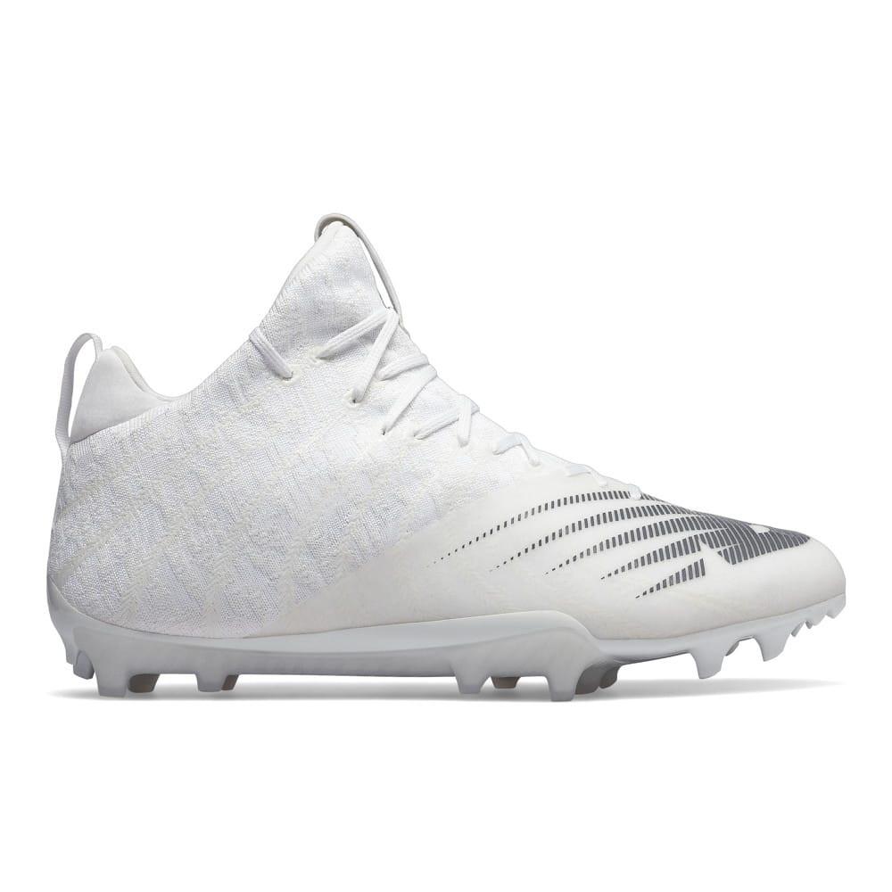 New Balance Burn X2 Mid White Lacrosse Cleats | Top String Lacrosse